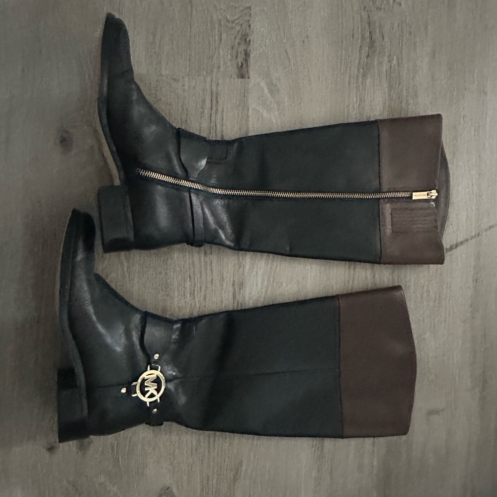 Michael Kors Black and Brown Women's Riding Boots